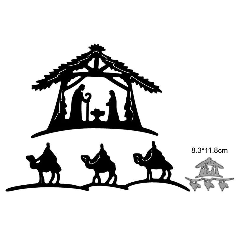 Metal Cutting Dies Cut Die Mold Nativity Ornament Decoration Scrapbooking Dies Craft Album Knife Mould Blade Punch Stencils Dies