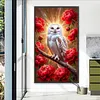 Eule und Blume komplette DIY-5D-Runden-Drill Edelsteinkunst-Diamant-Mal-Kits f&uuml;r Erwachsene/Anf&auml;nger Geschenkidee f&uuml;r Heimwanddekoration Diamant-Kunst