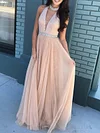 Plunging Empire Halterneck Maxi Dress