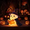 Cute Ghost Reading Book Night Light Easy To Use Halloween Cute Night Light Lightweight for Indoor Party Desk Outdoor Halloween Decoration