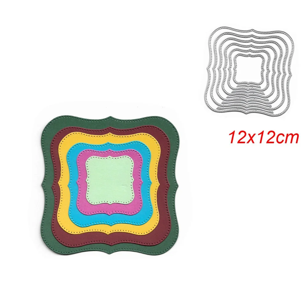 Square Star Heart Rectangle Circle Dies Frame Metal Cutting Die For DIY Scrapbooking Paper Cards Die Cuts Photo Album Making