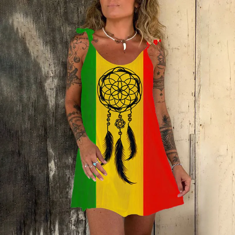 Black Pride Dreamcatcher Print Mini Dress