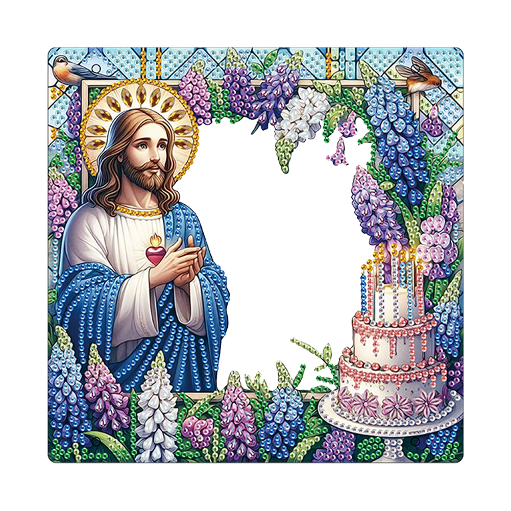 Special Shape Jesus Table Top Diamond Painting Photo Frame for Home Office