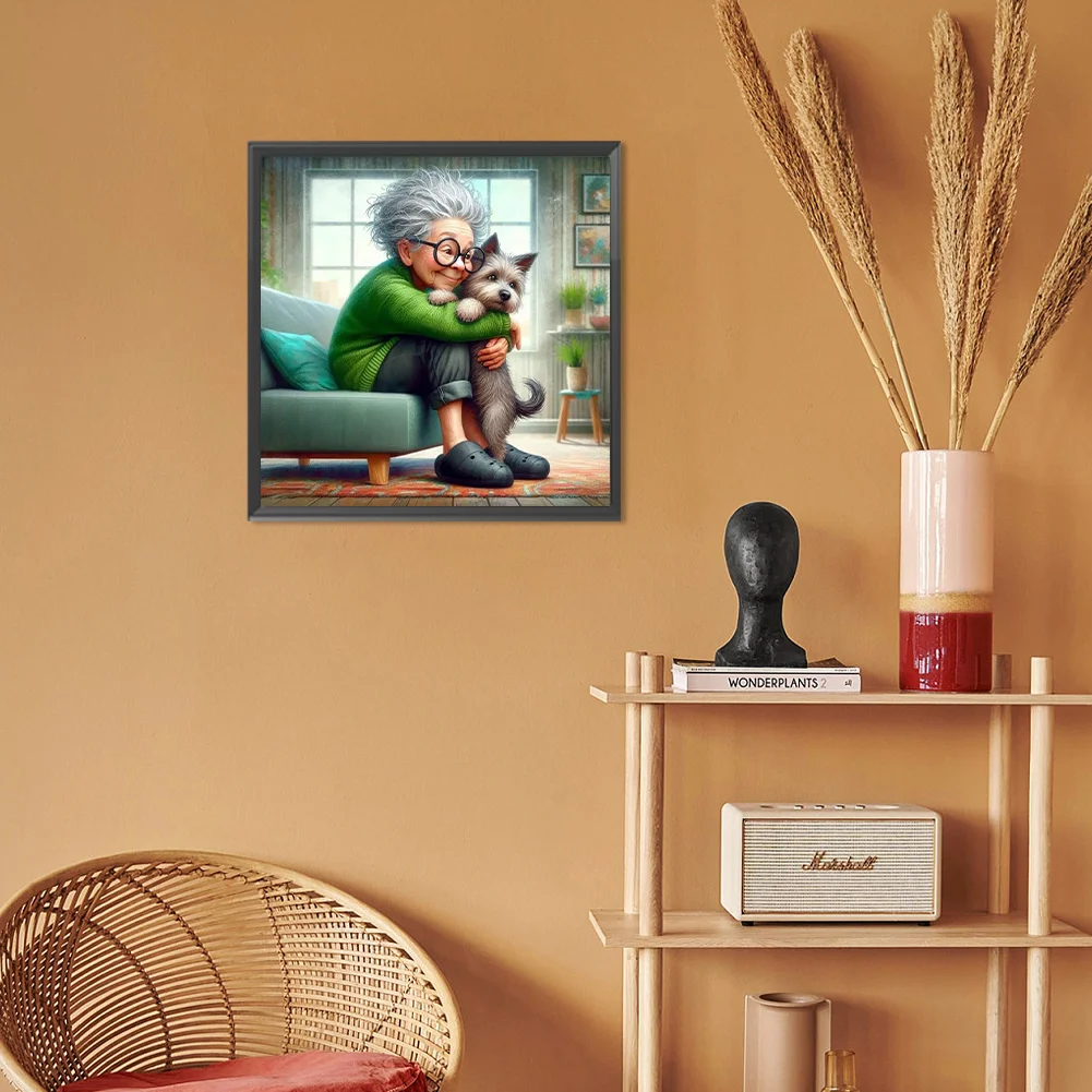 Diamond Painting - Full Round Drill - Grandma Girl(Canvas|30*30cm)