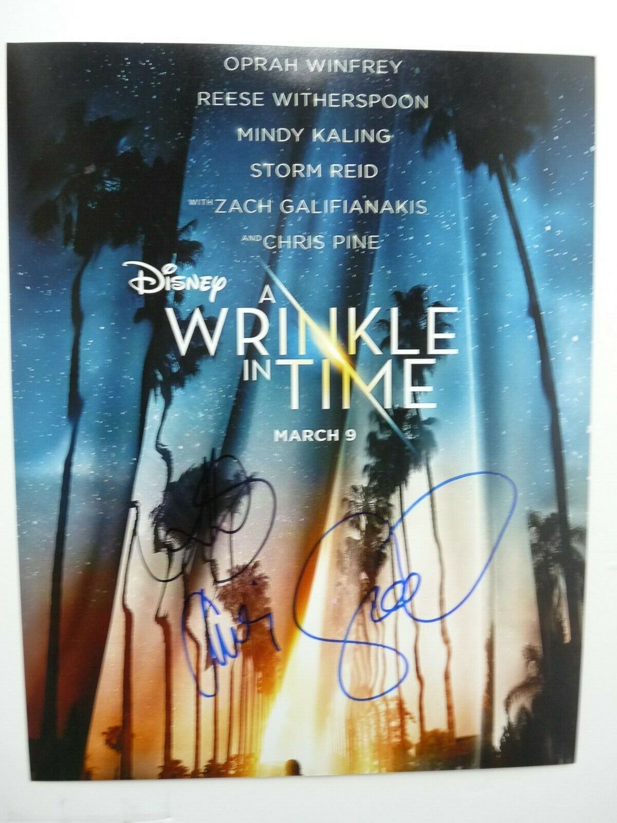 Wrinkle Time Cast Signed 11x14 Photo Poster painting CHRIS PINE, DUVERNAY +1 PSA Guaranteed F6