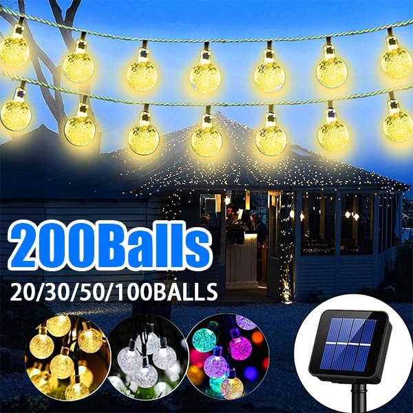 2022 Newset 20/30/50/100 LED Crystal Ball Solar Light Outdoor Waterproof String Fairy Lamps Solar Garden Garlands Christmas Decoration - Shop Trendy Women's Fashion | TeeYours