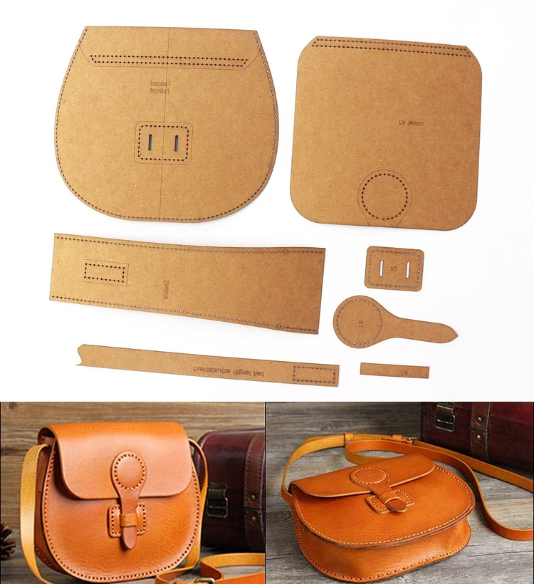 DIY Leather Kraft Sewing Pattern Handmade Bag BE308