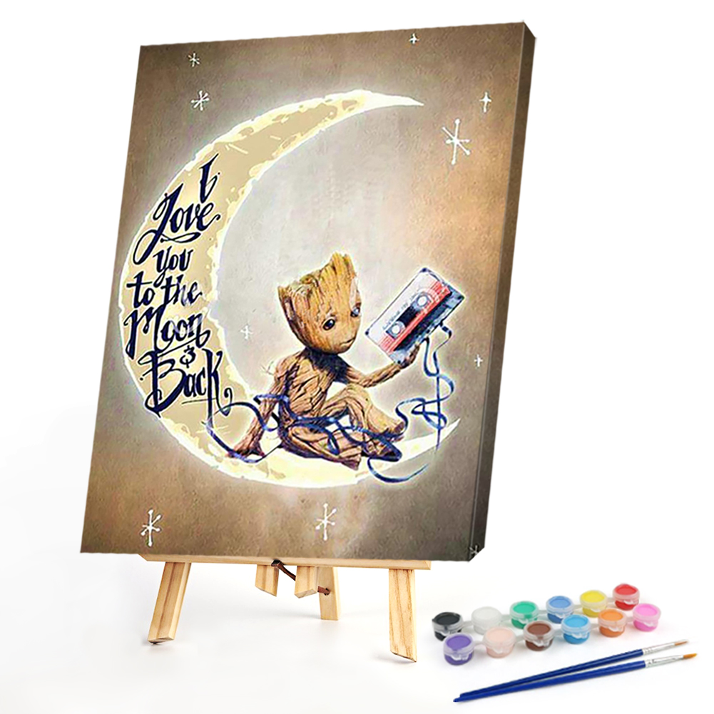 

40*50CM - Paint By Numbers - Groot on Moon, 501 Original