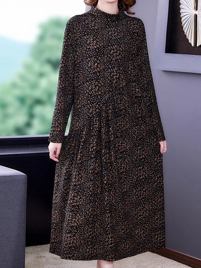 Elegant Korean Silk Long Sleeve Dress