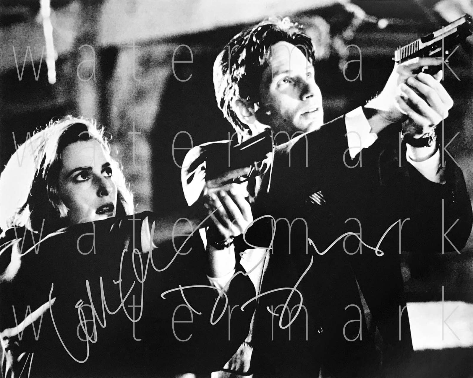 X-Files Duchovny Anderson signed 8x10 Photo Poster painting poster autograph RP reprint