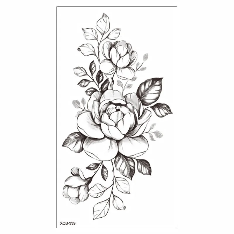 Waterproof Tattoo Sticker Temporary Tattoo Black Rose Tattoo Leg Chest Arm Tattoo Man Woman Tattoo Skin Tattoo Art Tatouage TaTy 712