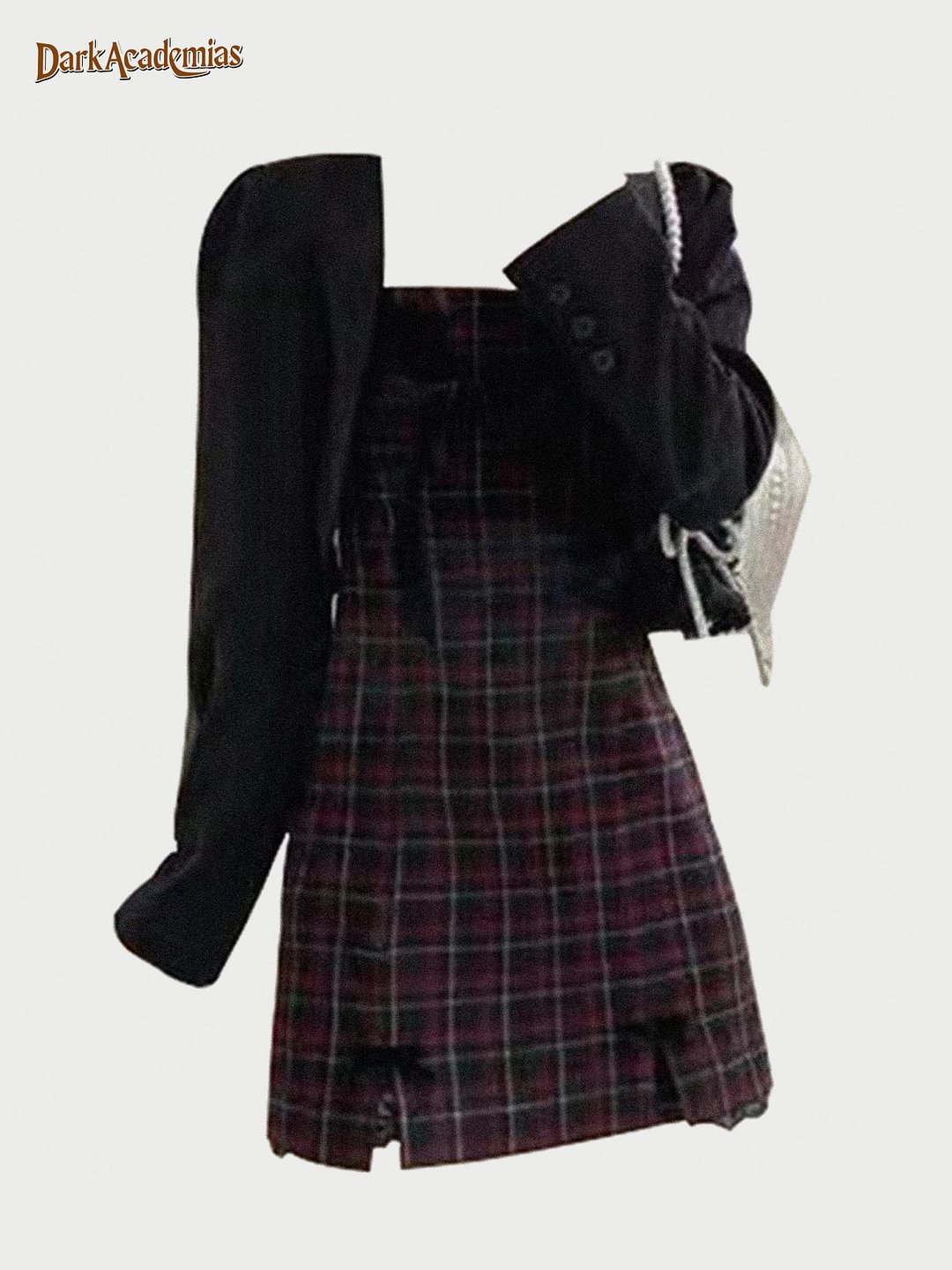 Darkacademias Plaid Skirt And Suit Two Piece