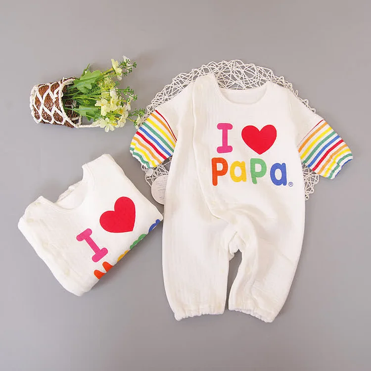 Baby Love Heart Rainbow Sleeve Romper