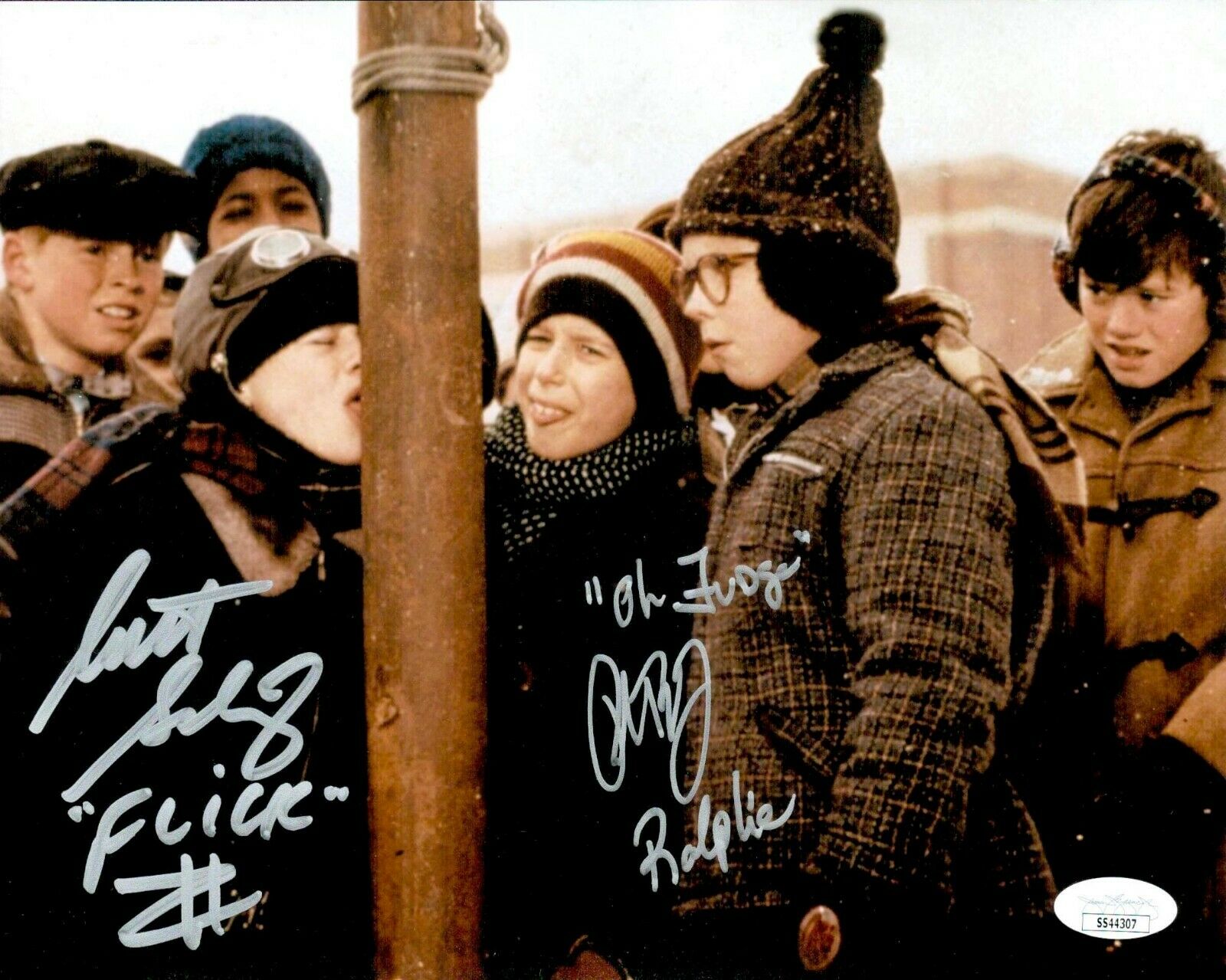 PETER BILLINGSLEY & SCOTT SCHWARTZ Signed 8x10 A CHRISTMAS STORY Photo Poster painting JSA COA