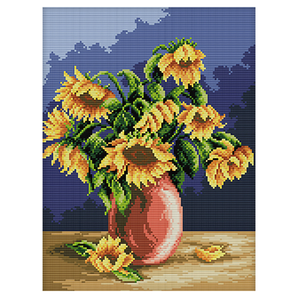 

Sunflower Vase - 11CT Stamped Cross Stitch - 30*37CM, 501 Original