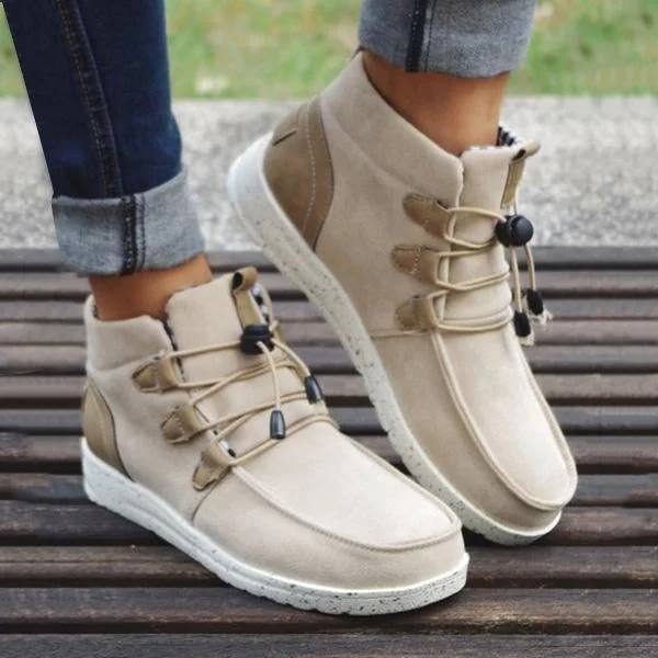 Casual Laced Front Ankle Boots shopify Stunahome.com