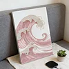 (30x40cm)DIY Pearl Painting Framed Pink Wave Handmade Pearl Material Art Kit Living Room Decor
