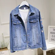 Ufawd costumes for women hot 2024 Spring Autumn Women’s Denim Jacket Long Sleeve Overcoat Loose Denim Coat Button Outwear Jeans Jackets