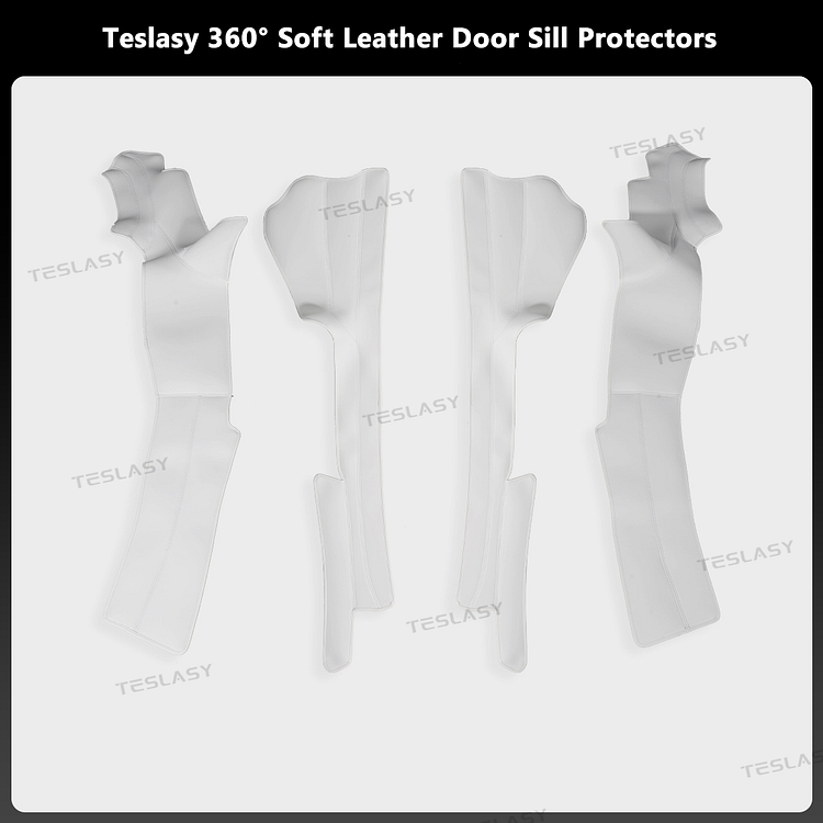 Teslasy 360° Soft Leather Door Sill Protectors – For Model 3 Highland / Model Y Juniper (4PCS Set)