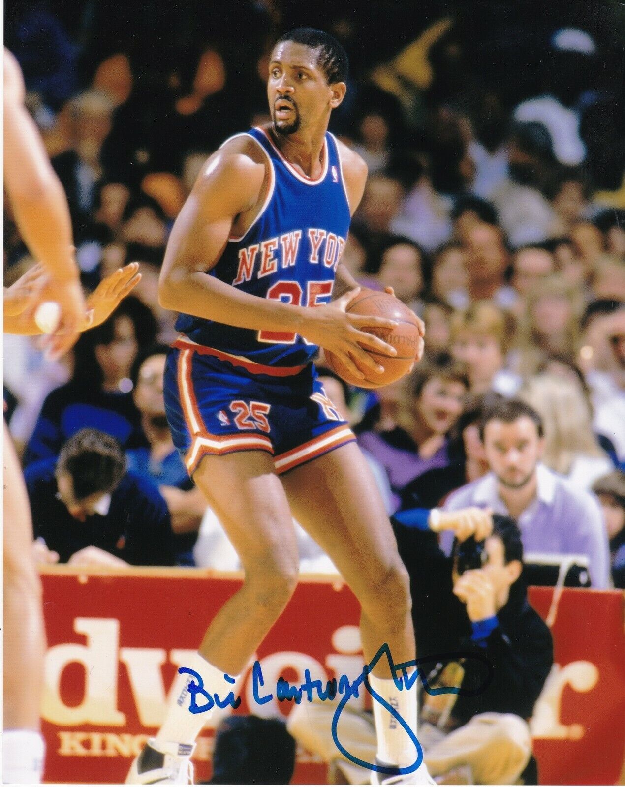 BILL CARTWRIGHT NEW YORK KNICKS ACTION SIGNED 8x10