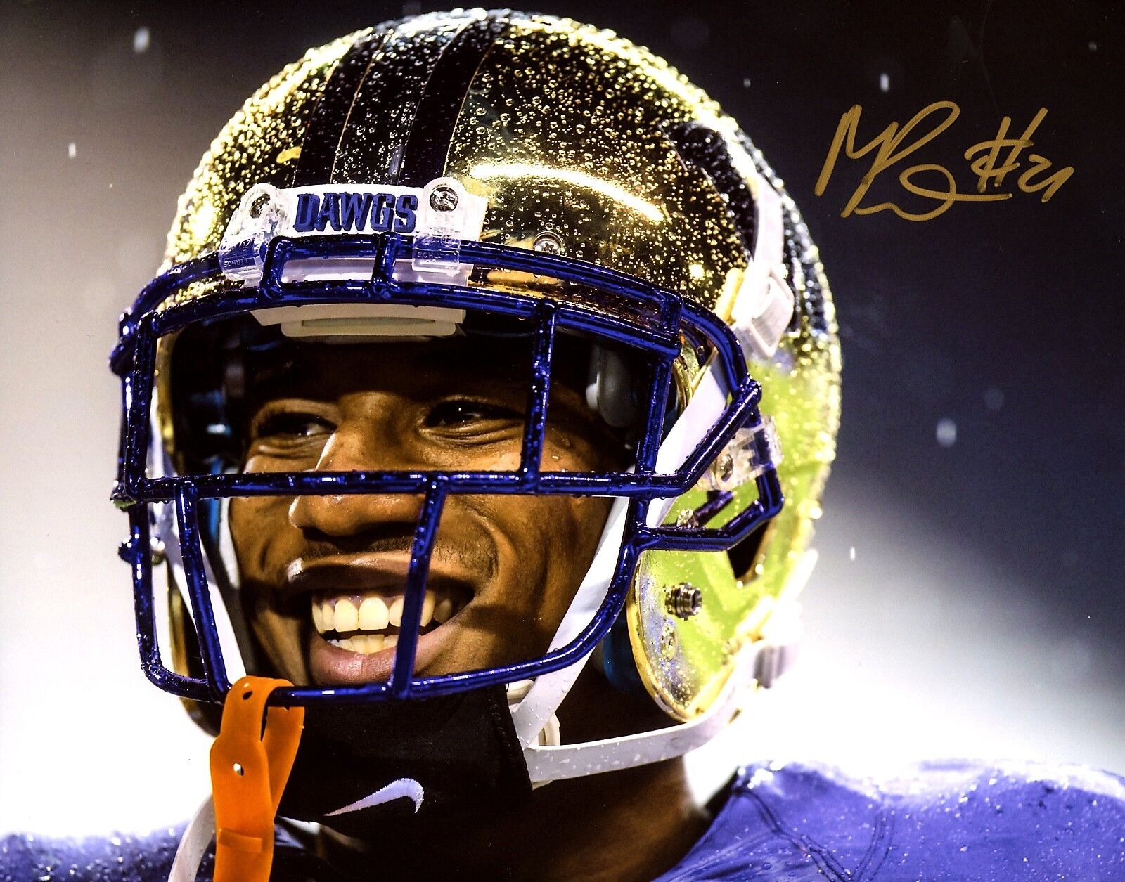 Marcus Peters 8x10 Photo Poster painting Autographed Signed AUTO UW Huskies smile in the rain