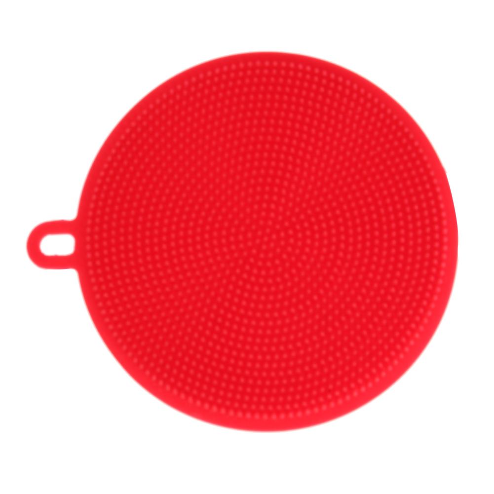 

Silicone Dish Bowl Cleaning Brushes Scouring Pad Pot Pan Wash Brushes Red, 501 Original