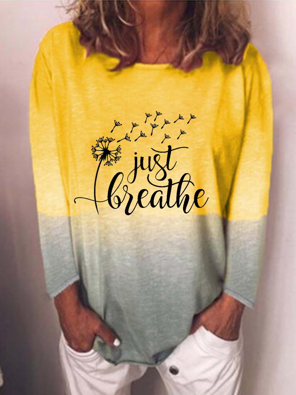 just breathe dandelion shirt