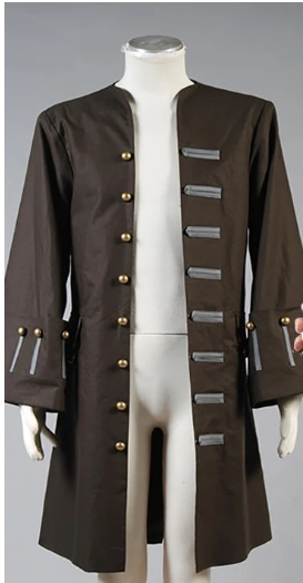 Pirates Of The Caribbean Jack Sparrow Jacket Coat Costume