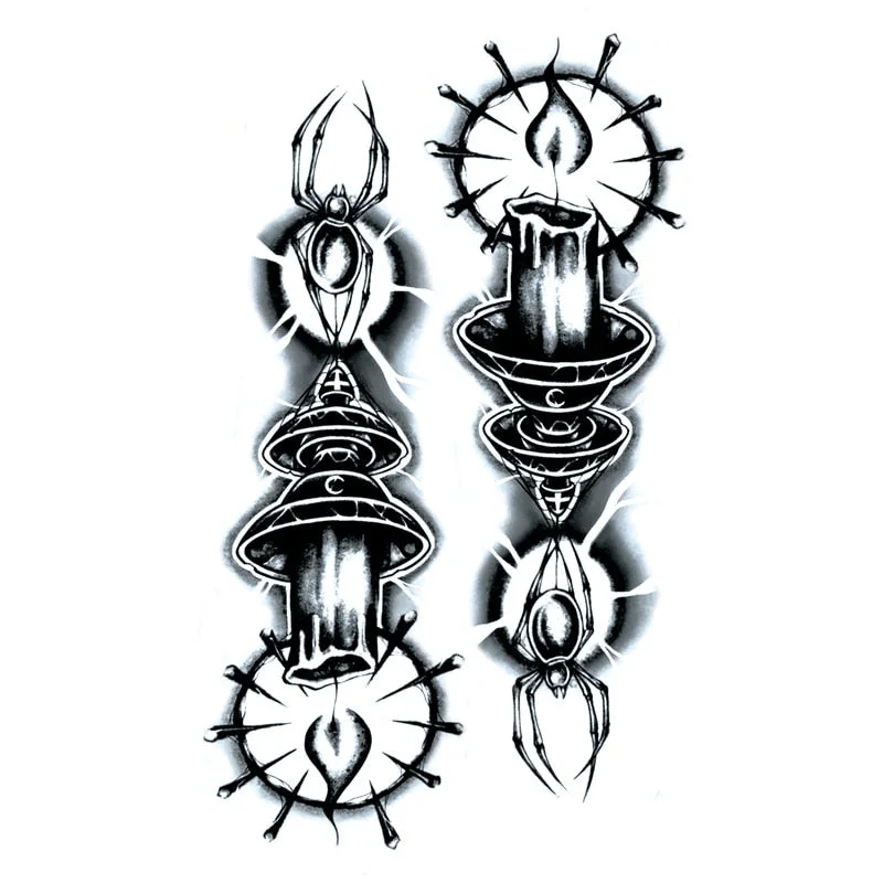 Waterproof Temporary Tattoo Stickers Butterfly Tiger Feather Design Tattoo Children Black Body Art Fake Tattoos for Men Women