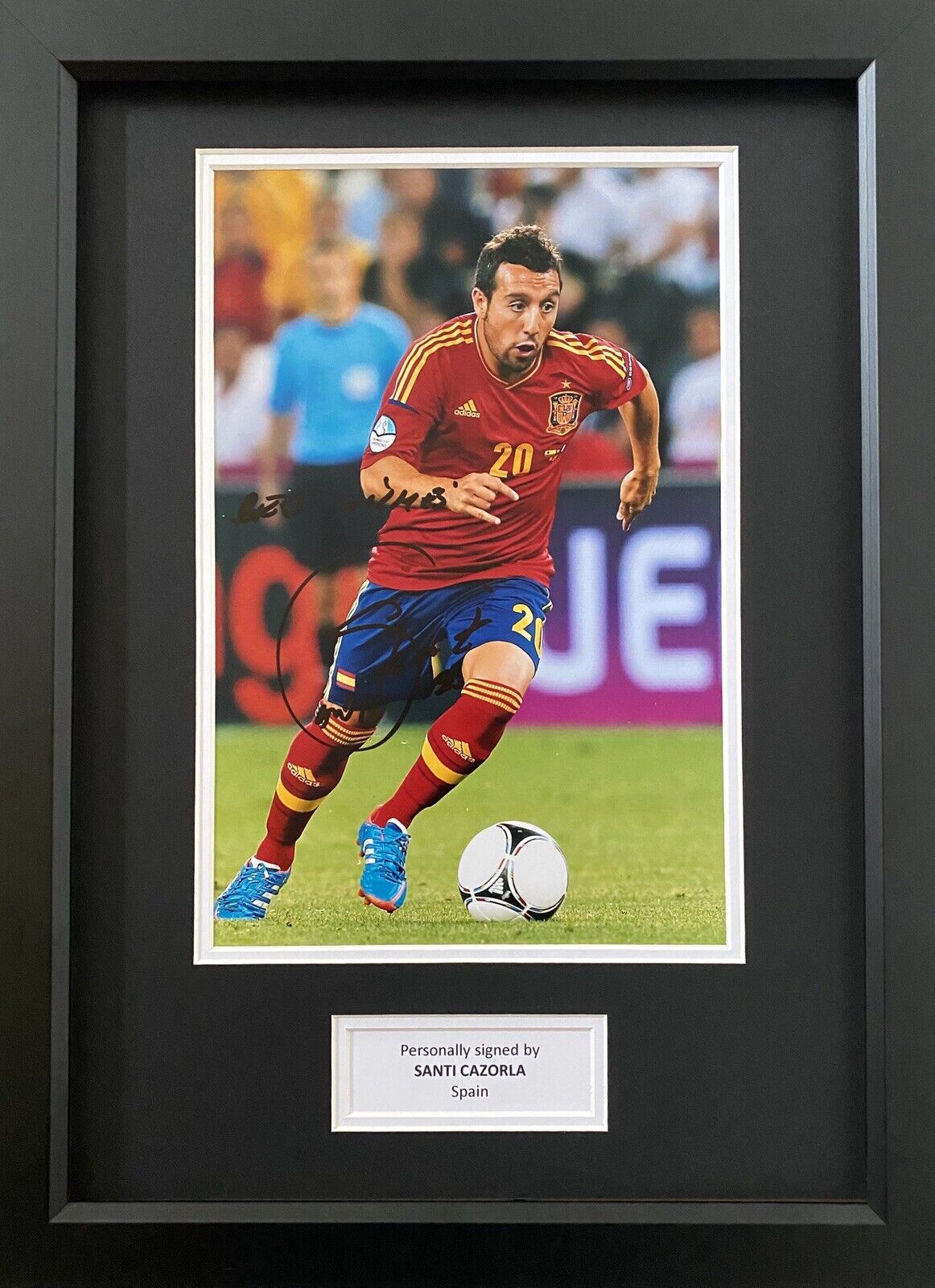 Santi Cazorla Hand Signed Spain Photo Poster painting In 16x12 Frame Display, Villareal CF