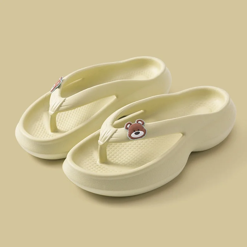 Couples Flip Flops For Women  2022 Summer Women Slippers Outdoor Solid Black Anti-Skid Beach 5Cm Thick Sole Platform Slipper