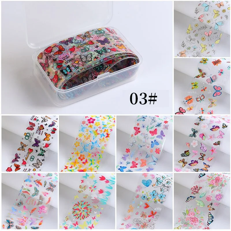 10Pcs/Bag Marble Nail Art Transfer Foil Sticker Flower French Tip Wraps Adhesive Decals Nails Decoration Manicures Accessories-Nail Inspo