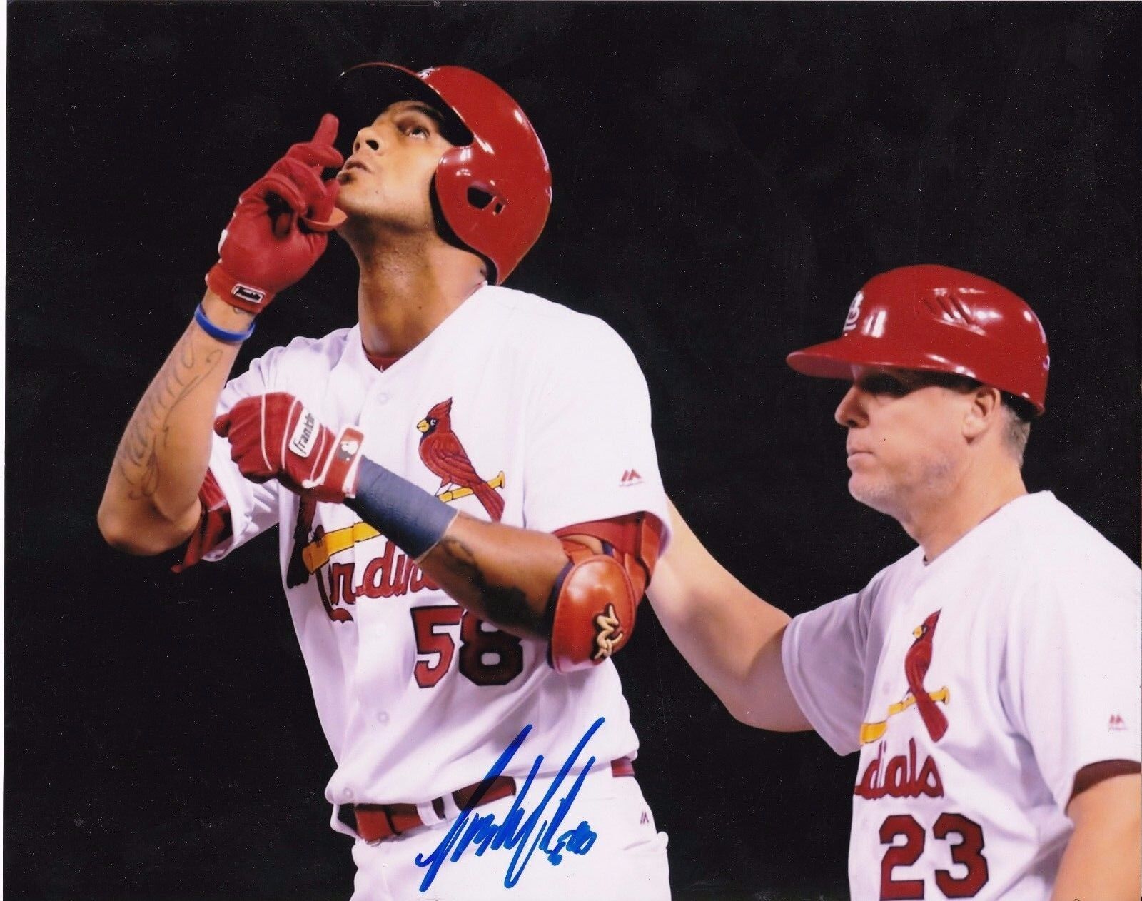 JOSE MARTINEZ ST. LOUIS CARDINALS ACTION SIGNED 8x10