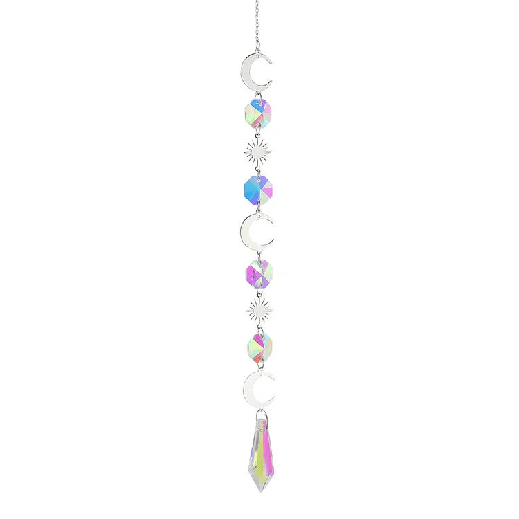 Wind Chime Crystal Diamond Light Catcher Ball Ornaments Round Frame Pendant gbfke