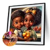>SALE<5D DIY Full Round Drill Diamond Painting Black Girl Kit Home Decoration 30x30cm