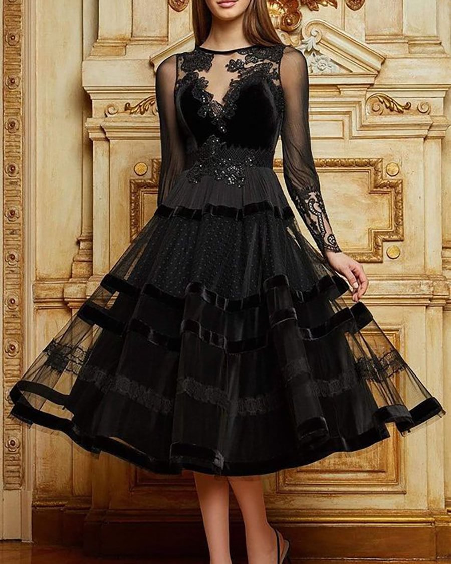 Ladies Casual Elegant Print Versatile Dress