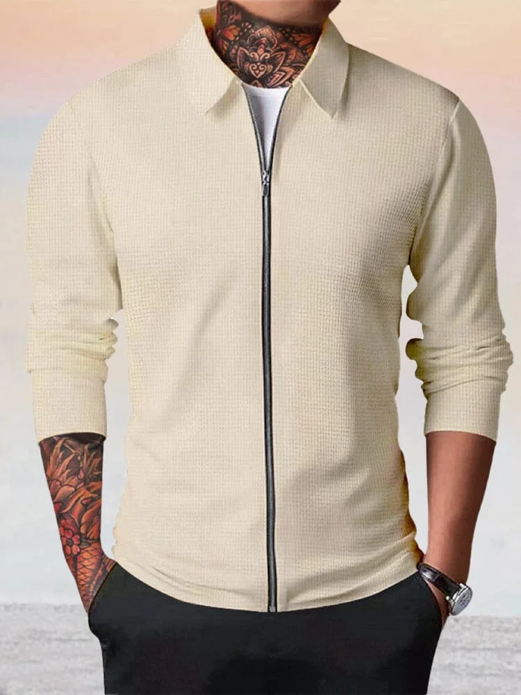 Casual Breathable Waffle Jacket QueenFunky