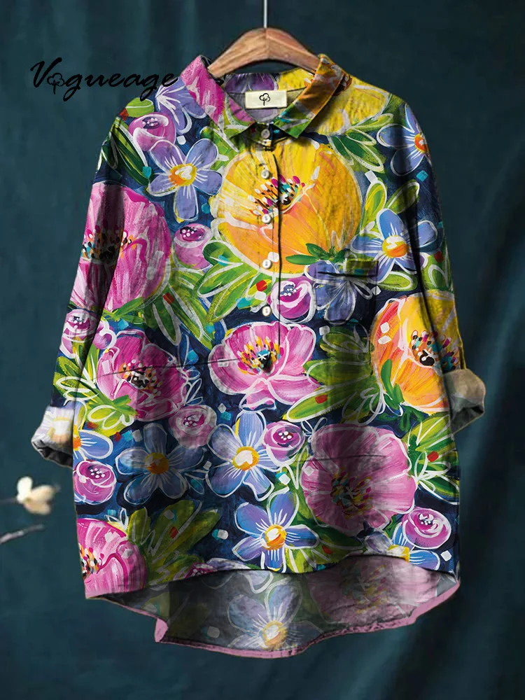 Women's Colorful Floral Print Shirt