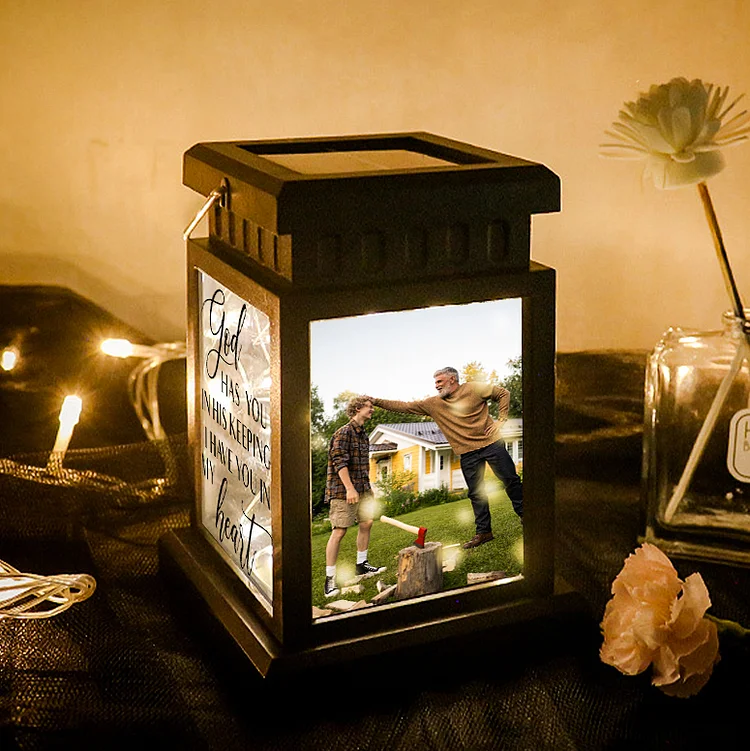 Personalized Photo Lantern Lamp I Have You In My Heart Memorial Sympathy gift
