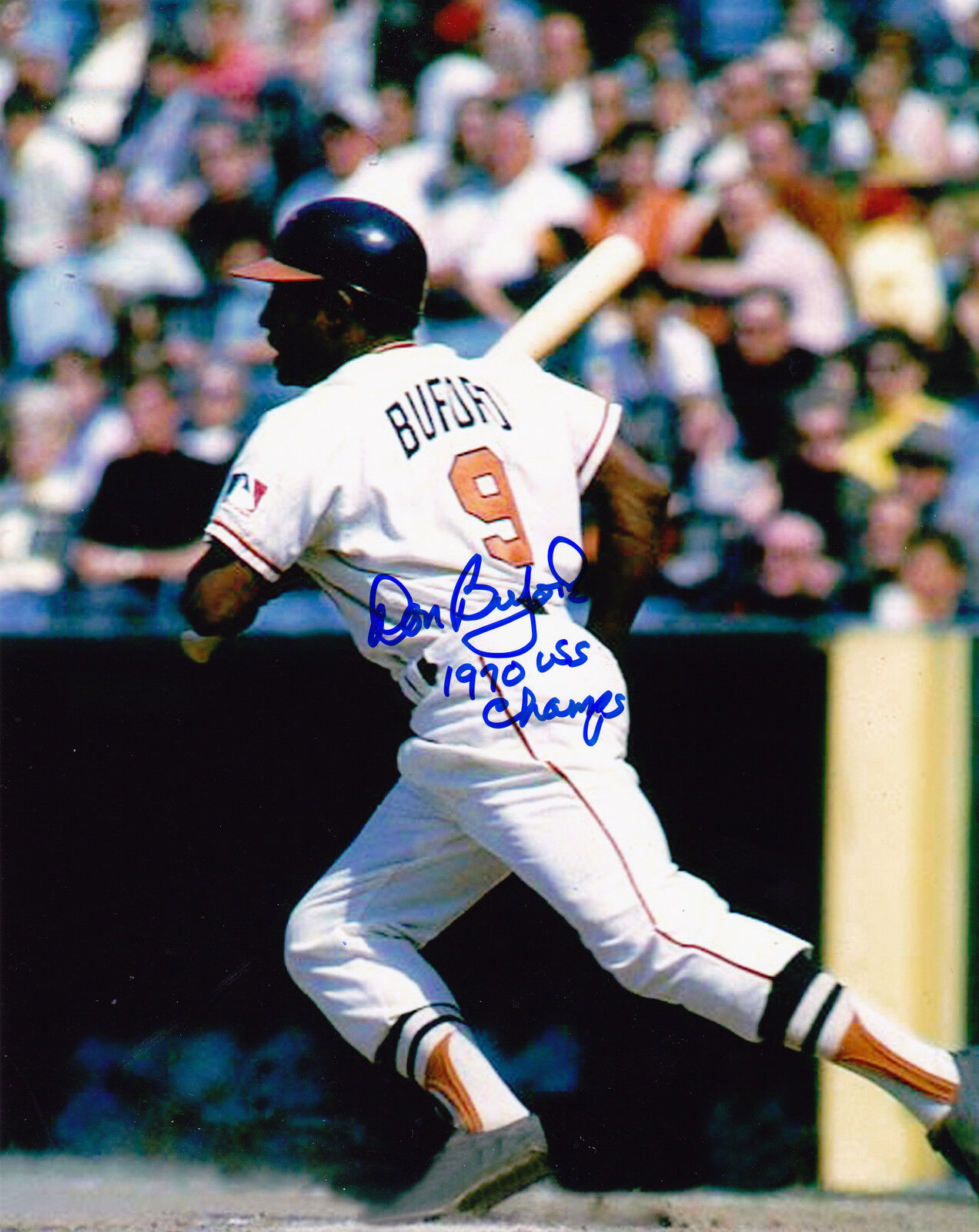 DON BUFORD BALTIMORE ORIOLES 1970 WS CHAMPS ACTION SIGNED 8x10