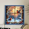 Birds By Window In Winter-11CT Stamped Cross Stitch 45*45cm/17.72*17.72in tapestrymarket