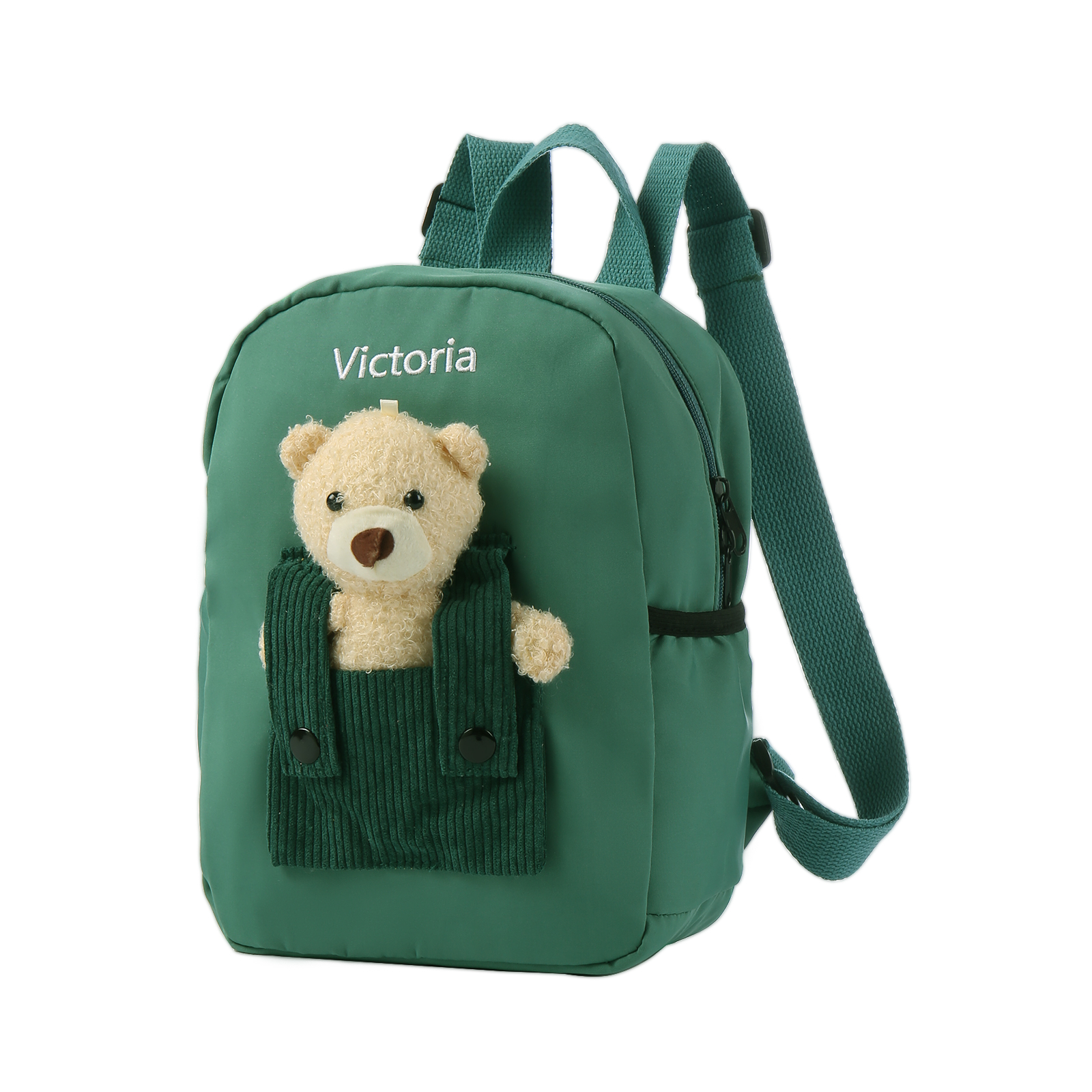 Personalised Bear School Bag Custom Name Canvas Backpack Back To School Gift for Kids-Jessemade AU