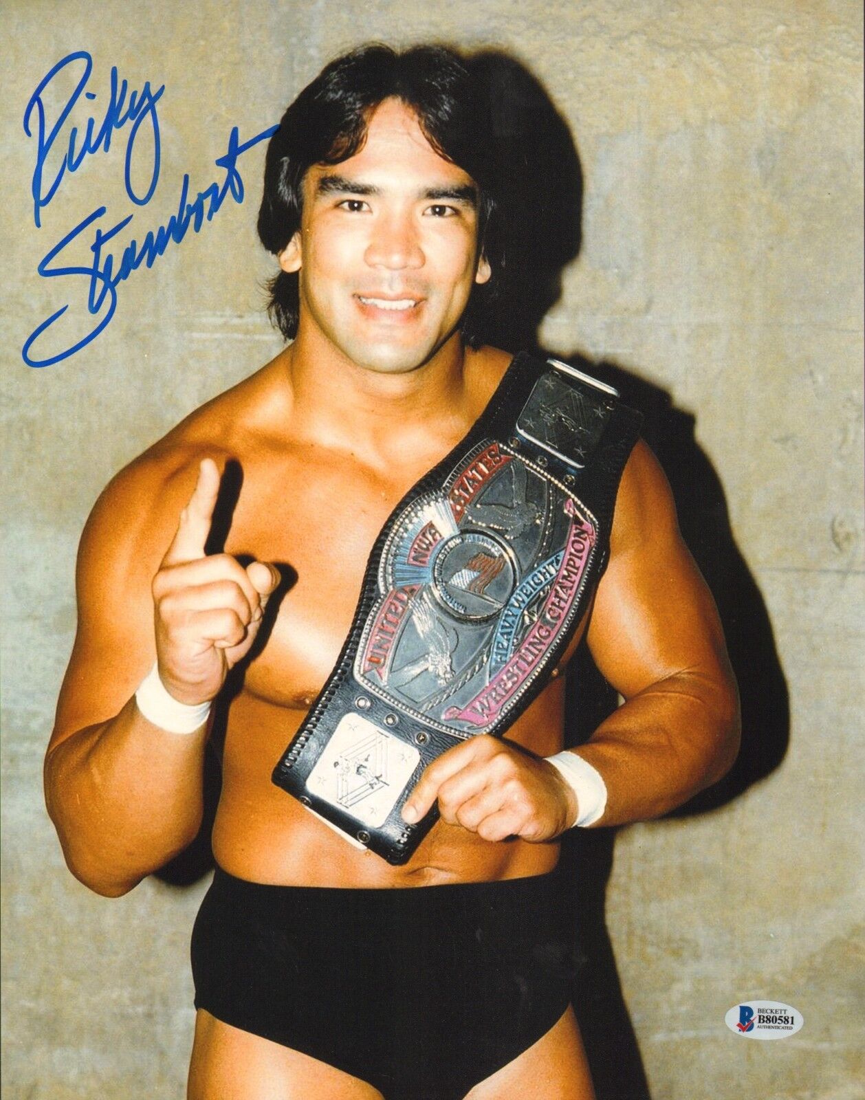 Ricky Steamboat Signed WWE 11x14 Photo Poster painting BAS COA WCW NWA Belt Picture Autograph 2