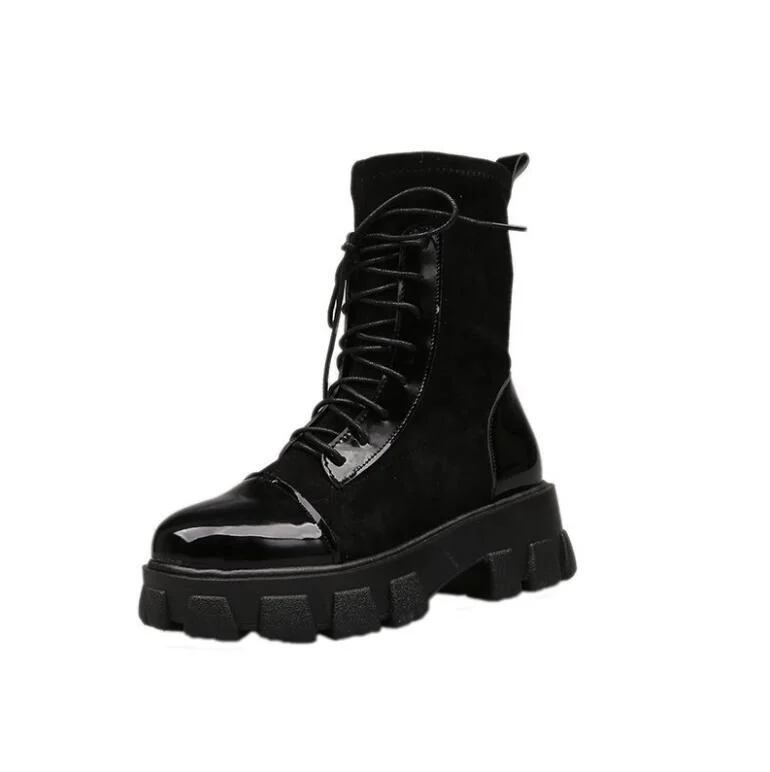 Black Sock Boots Women 2020 New Punk Gothic Shoes Ankle Boots Platform Shoes Women White Sock Boots