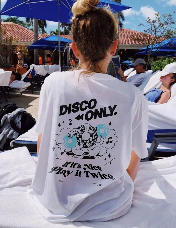 DISCO ONLY 'Play it Twice V2' Tee - White