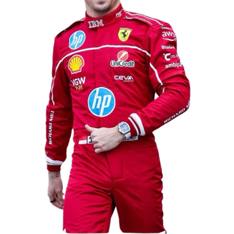 Men's Red Racing Print Jumpsuit
