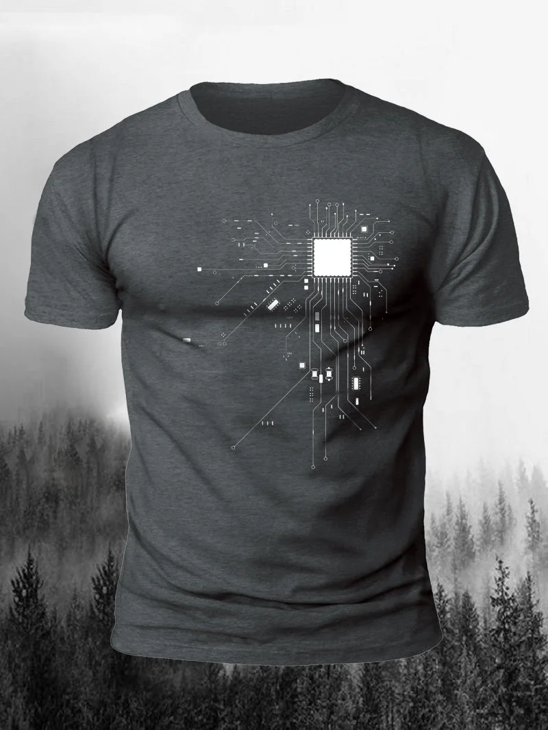 Men's Cpu Processor Circuit Diagram Short-Sleeved Shirt in  mildstyles