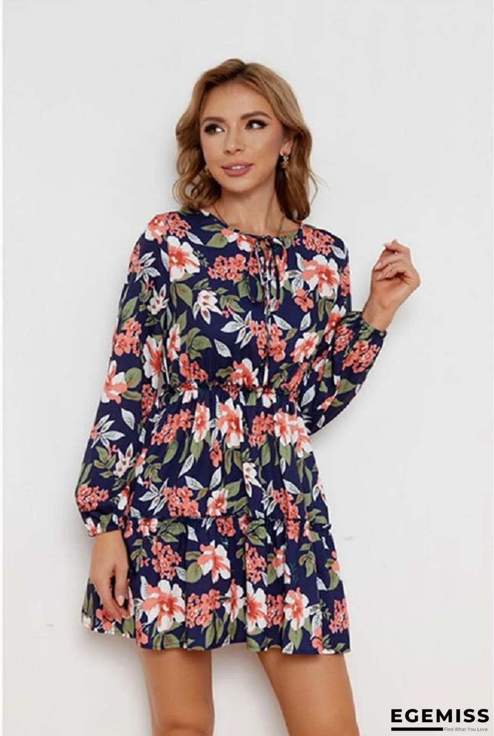 Loose Floral Waist Slim Dress | EGEMISS