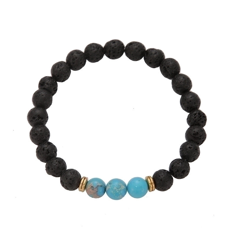 Casual Retro Round Volcanic Rock Bracelets In Bulk