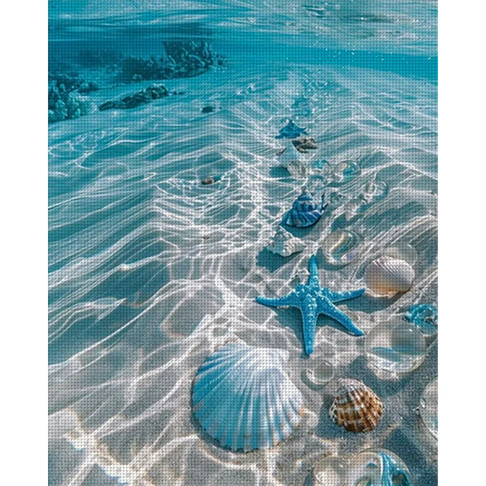 Beach Full 11CT DIY Counted Cross Stitch Kits 40x50cm for Beginners Home Decor